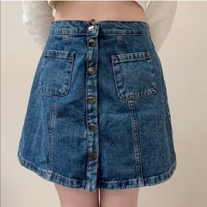 bdg denim button down skirt